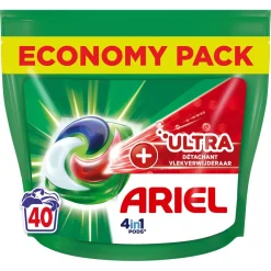 New Ariel Pods+ Vloeibaar Wasmiddelcapsules + Ultra Vlekverwijderaar - 3 X 40 Wasbeurten - 120 Wasbeurten