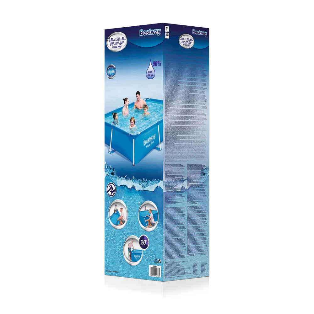 0 Steel Pro Frame Zwembad 259 X170 X 55 Cm|Bestway Clearance