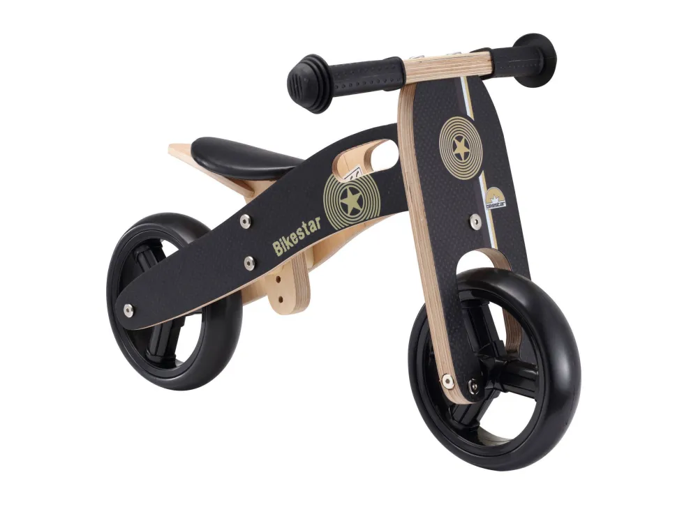 Mini Loopfiets 2 In 1, Hout, Zwart|BikeStar Discount