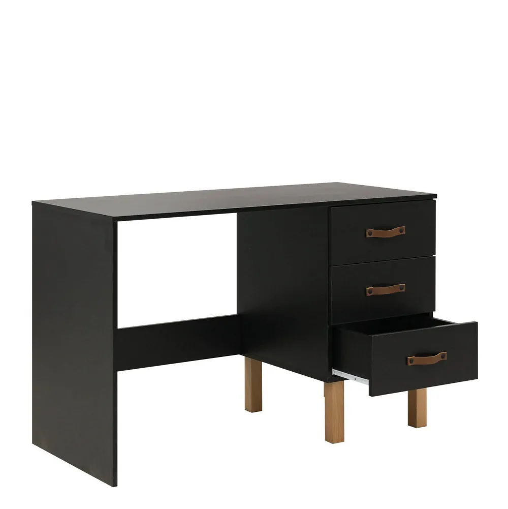 Outlet Bopita Bureau Floris Mat Zwart/Naturel