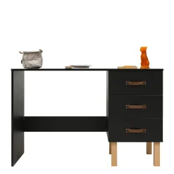 Outlet Bopita Bureau Floris Mat Zwart/Naturel