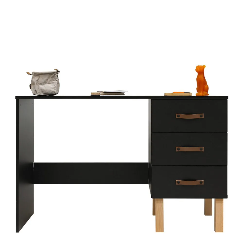 Outlet Bopita Bureau Floris Mat Zwart/Naturel