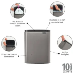Shop Brabantia Bo Afvalemmer (12L)