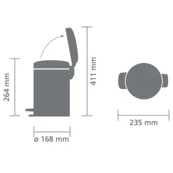 Store Brabantia Newicon Pedaalemmer (3L)