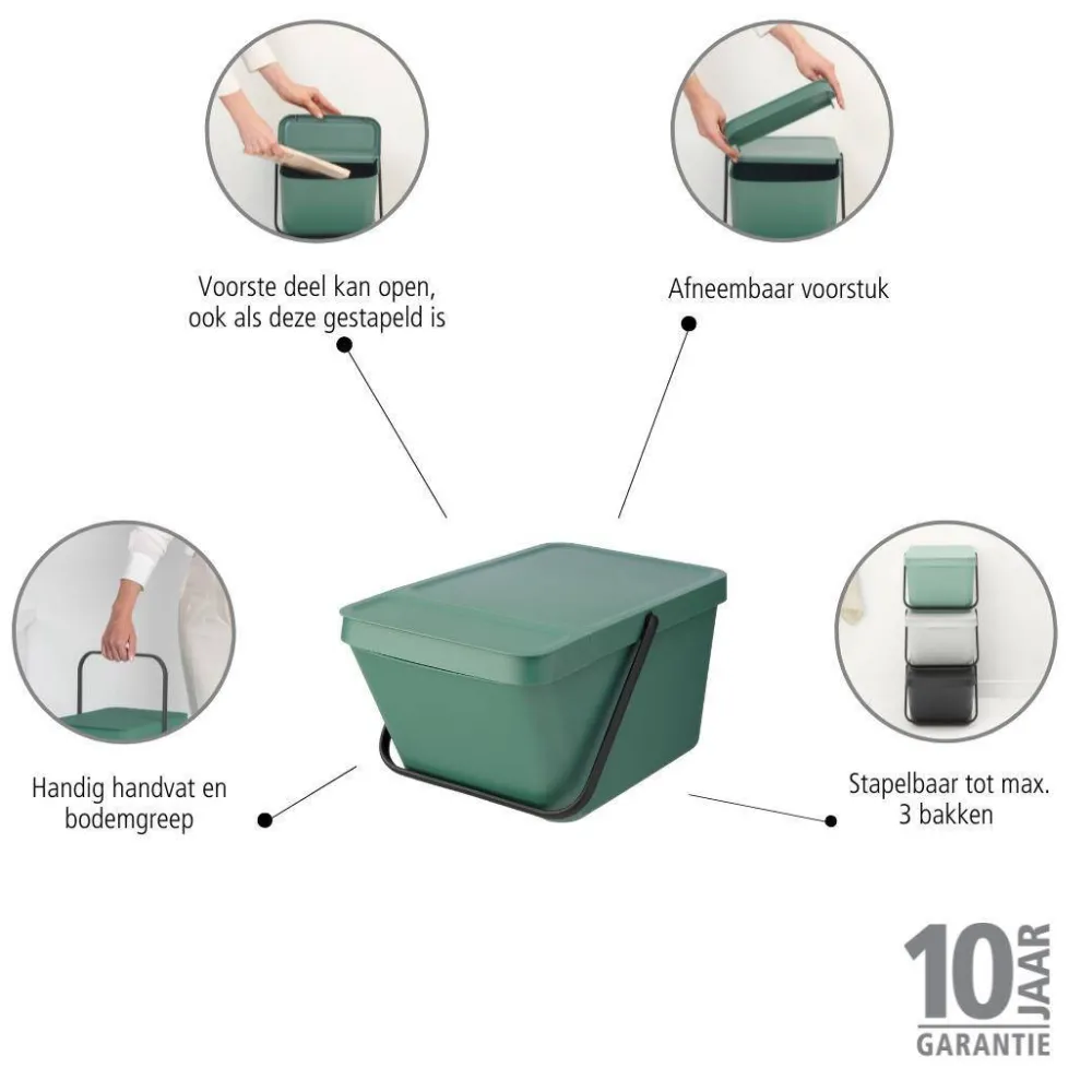 Outlet Brabantia Sort & Go Stapelbaar Stapelbare Afvalemmer (20L)