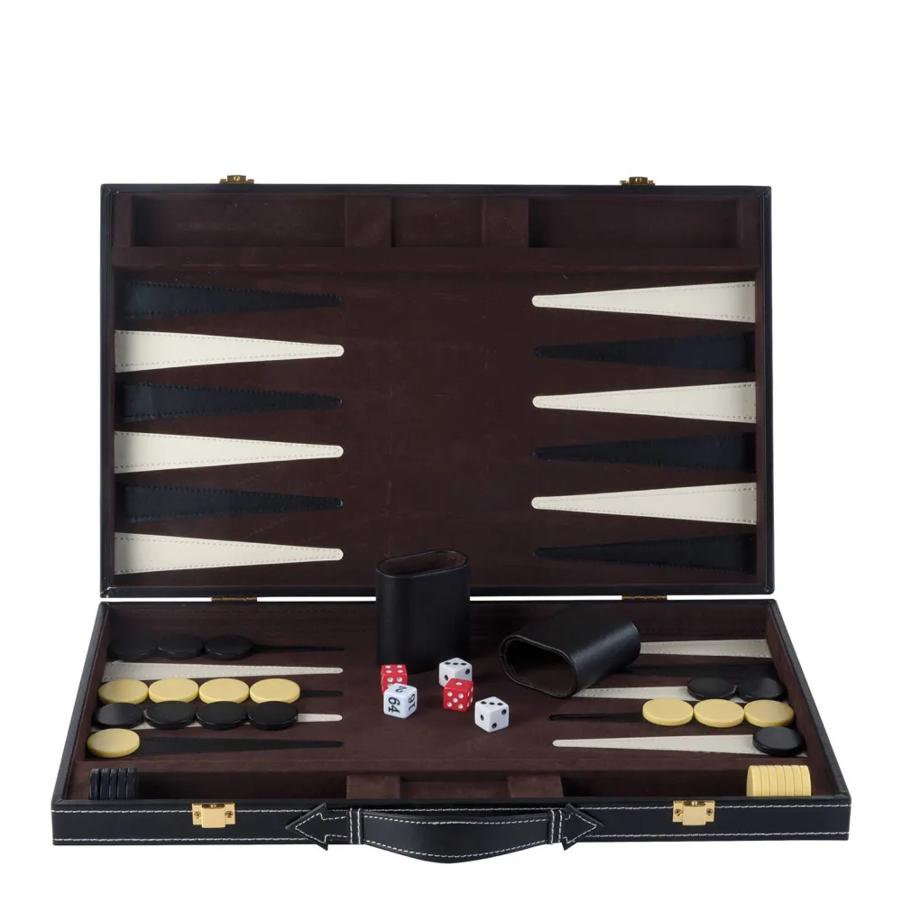 Backgammon Ingelegd 46 X 30 Cm Zwart Backgammon Ingelegd Zwart (46X30 Cm)|Buffalo Best Sale