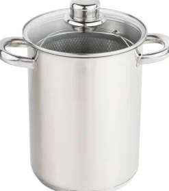Sale CasaLupo Aspergepan Met Glazen Deksel - Rvs - O 16 Cm / 4.0 Liter