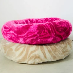 Sale Dogguo Honden/Katten Mand O70X20 Cm Fluffy Plush Swirl Patroon Beige Maat M