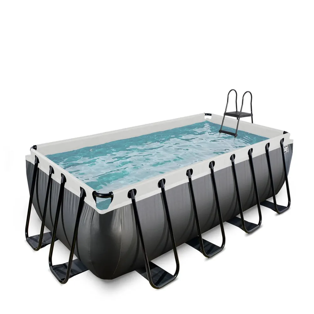 Black Leather Zwembad 400X200X122Cm Met Filterpomp|EXIT Sale