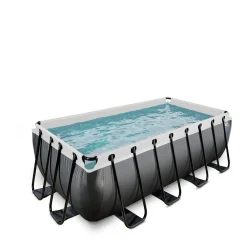 Black Leather Zwembad 400X200X122Cm Met Filterpomp|EXIT Sale