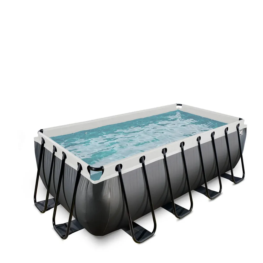 Black Leather Zwembad 400X200X122Cm Met Filterpomp|EXIT Sale
