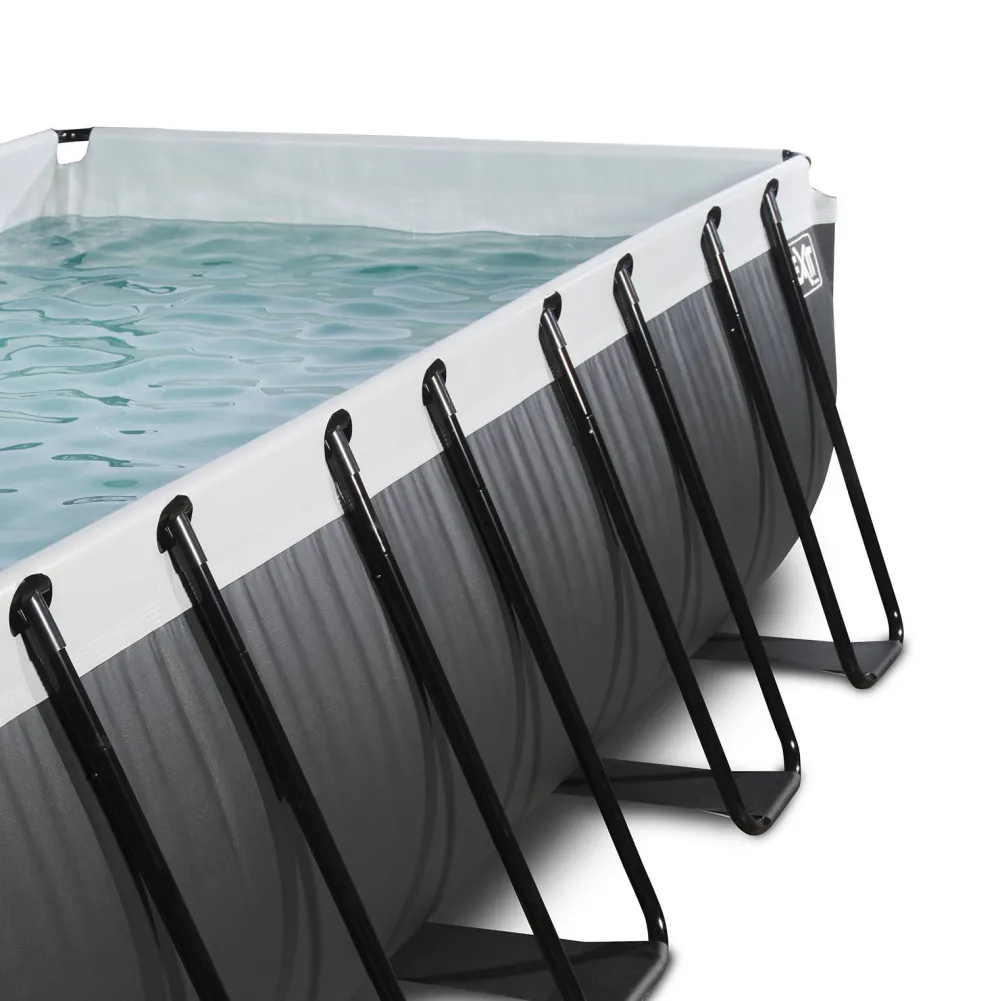 Black Leather Zwembad 400X200X122Cm Met Filterpomp|EXIT Sale