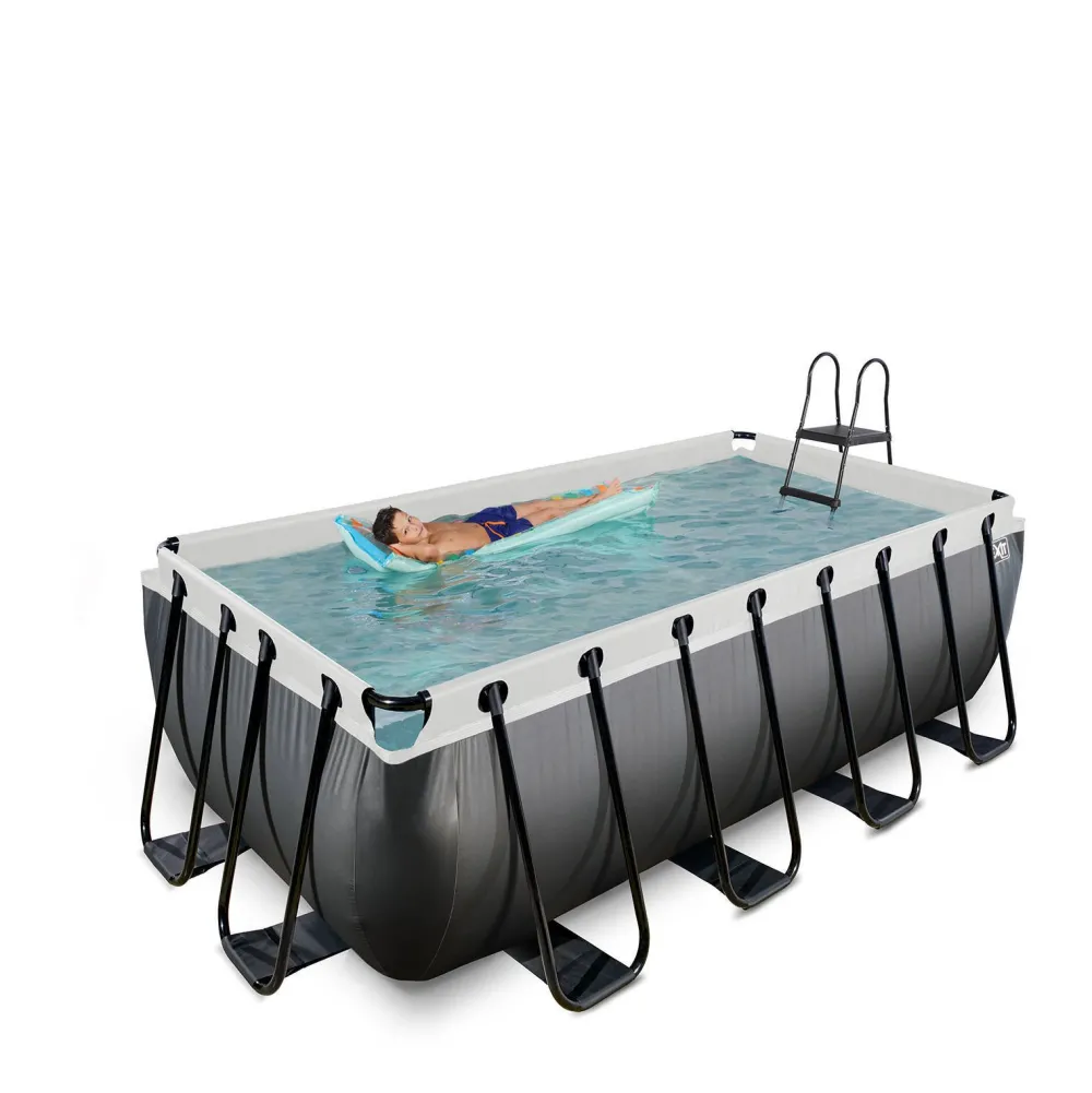 Black Leather Zwembad 400X200X122Cm Met Filterpomp|EXIT Sale