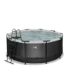 Black Leather Zwembad O360X122Cm Met Filterpomp|EXIT Best