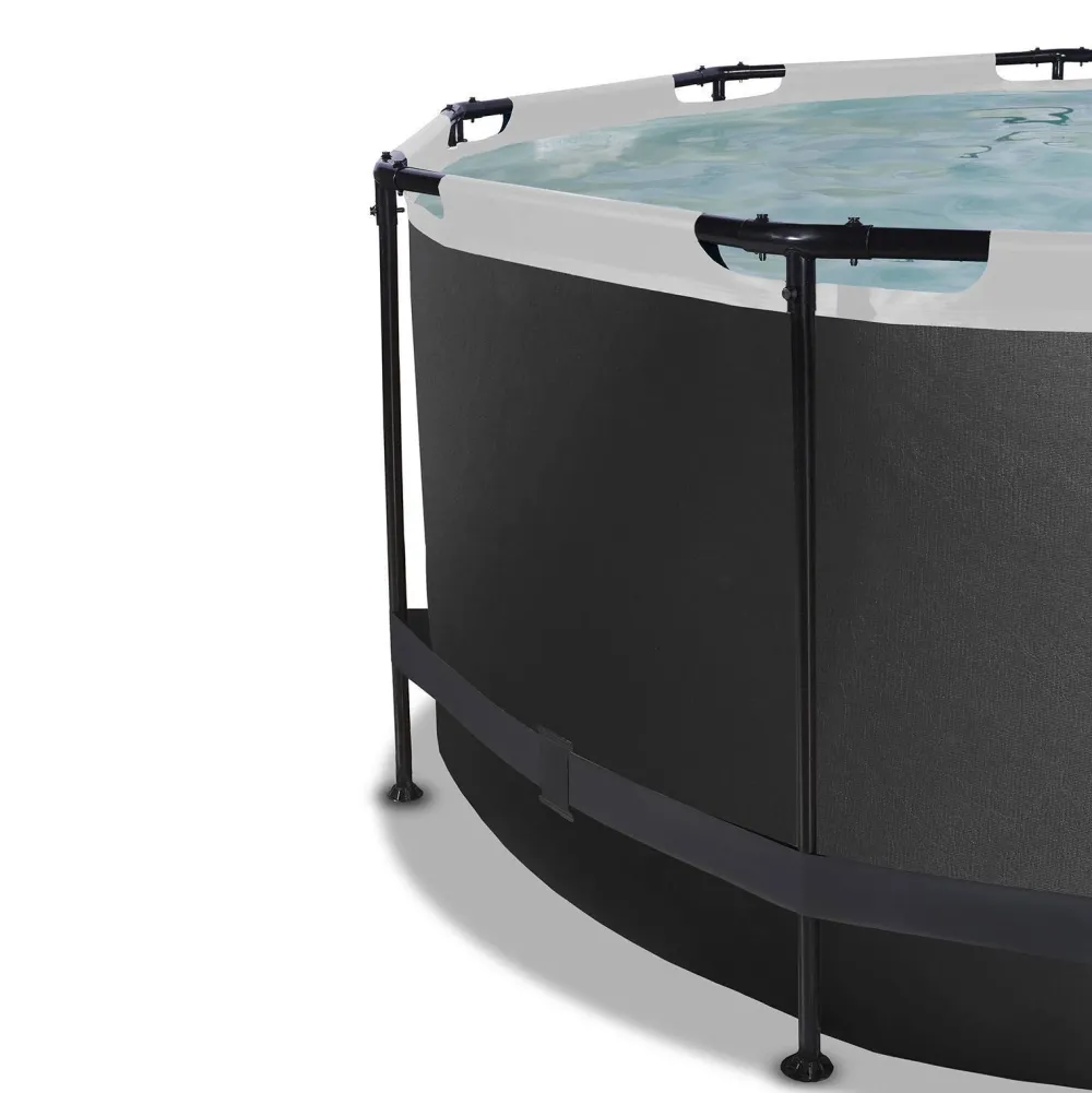 Black Leather Zwembad O360X122Cm Met Filterpomp|EXIT Best