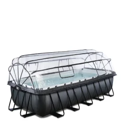 Black Leather Zwembad 540X250X122Cm Met Overkapping En Zandfilterpomp|EXIT Outlet
