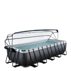 Black Leather Zwembad 540X250X122Cm Met Overkapping En Zandfilterpomp|EXIT Outlet