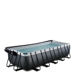Black Leather Zwembad 540X250X122Cm Met Overkapping En Zandfilterpomp|EXIT Outlet