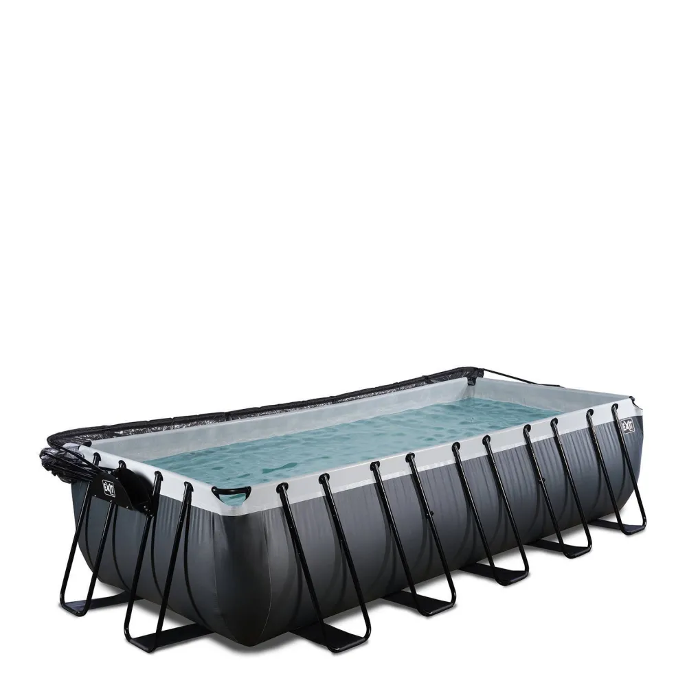 Black Leather Zwembad 540X250X122Cm Met Overkapping En Zandfilterpomp|EXIT Outlet