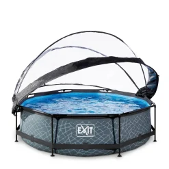Frame Pool O300X76Cm Grijs Met Overkapping|EXIT Best Sale