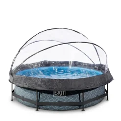 Frame Pool O300X76Cm Grijs Met Overkapping|EXIT Best Sale