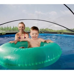Frame Pool O360X76Cm Houtbruin Met Overkapping|EXIT Flash Sale