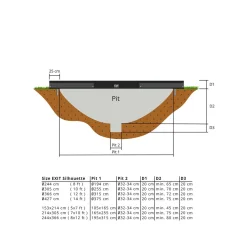 Silhouette Ground Trampoline O427 Cm|EXIT Hot