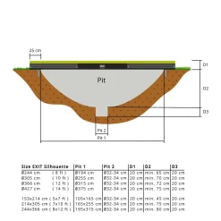 Silhouette Ground Trampoline O427 Cm|EXIT Discount