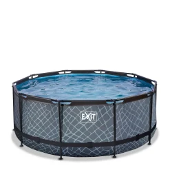 Stone Zwembad O360X122Cm Met Filterpomp Grijs|EXIT Cheap