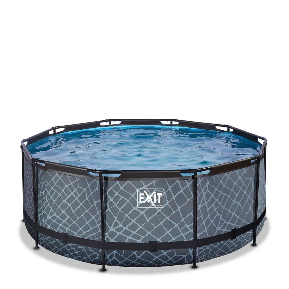Stone Zwembad O360X122Cm Met Filterpomp Grijs|EXIT Cheap