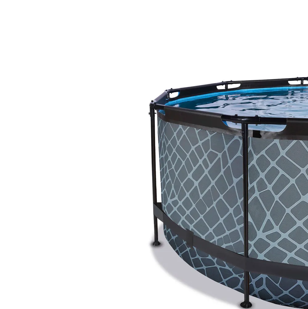 Stone Zwembad O360X122Cm Met Filterpomp Grijs|EXIT Cheap
