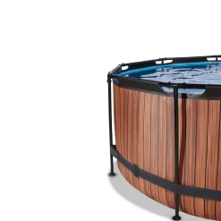 Wood Zwembad O360X122Cm Met Filterpomp Bruin|EXIT Best
