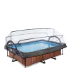 Wood Zwembad 300X200X65Cm Met Overkapping En Filterpomp Bruin|EXIT Fashion