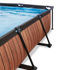 Wood Zwembad 300X200X65Cm Met Overkapping En Filterpomp Bruin|EXIT Fashion
