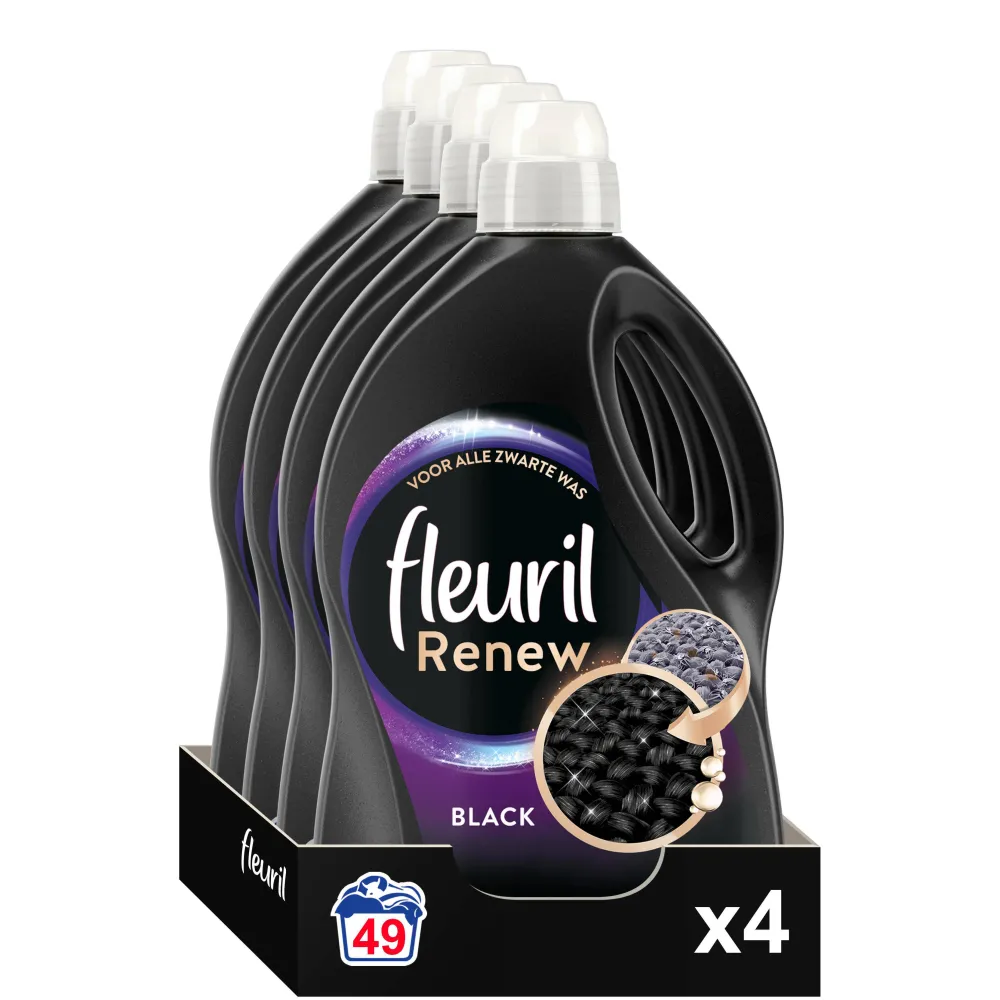 Shop Fleuril Renew Liquid Black - Vloeibaar Wasmiddel - Voordeelverpakking - 4 X 49 Wasbeurten - 196 Wasbeurten