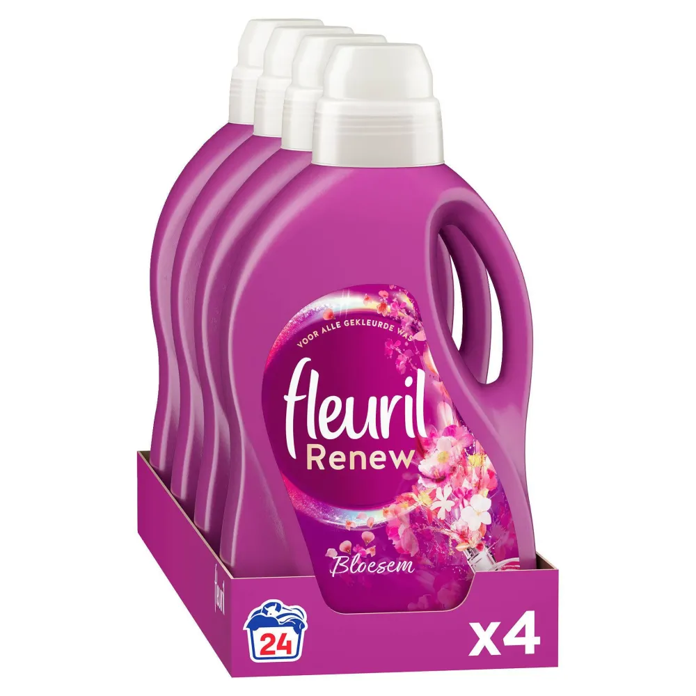 Flash Sale Fleuril Renew Liquid Bloesem Vloeibaar Wasmiddel - 4 X 24 Wasbeurten - Voordeelverpakking - 24 Wasbeurten