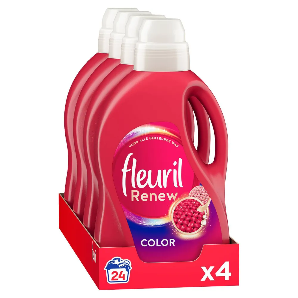 Discount Fleuril Renew Liquid Color Vloeibaar Wasmiddel - 4 X 24 Wasbeurten - Voordeelverpakking - 24 Wasbeurten