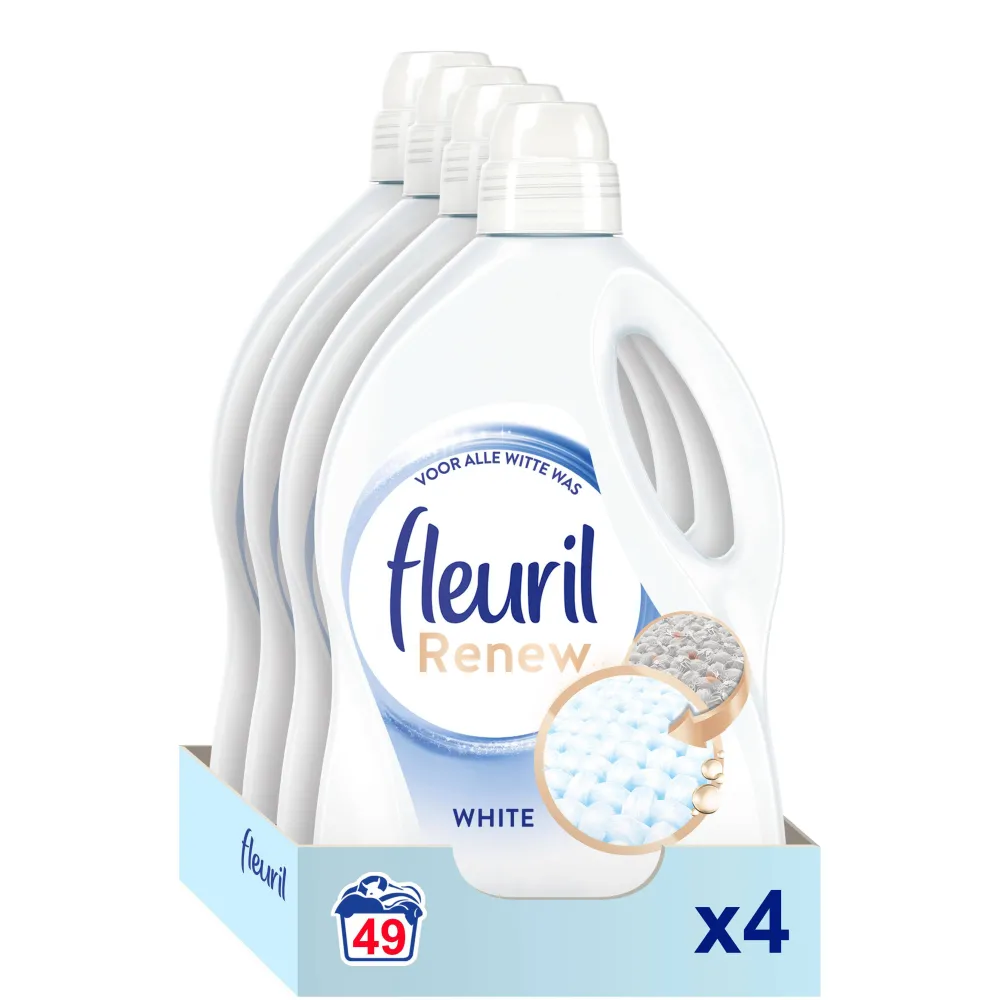 Store Fleuril Renew Liquid White - - Vloeibaar Wasmiddel - Voordeelverpakking - 4 X 49 Wasbeurten - 196 Wasbeurten
