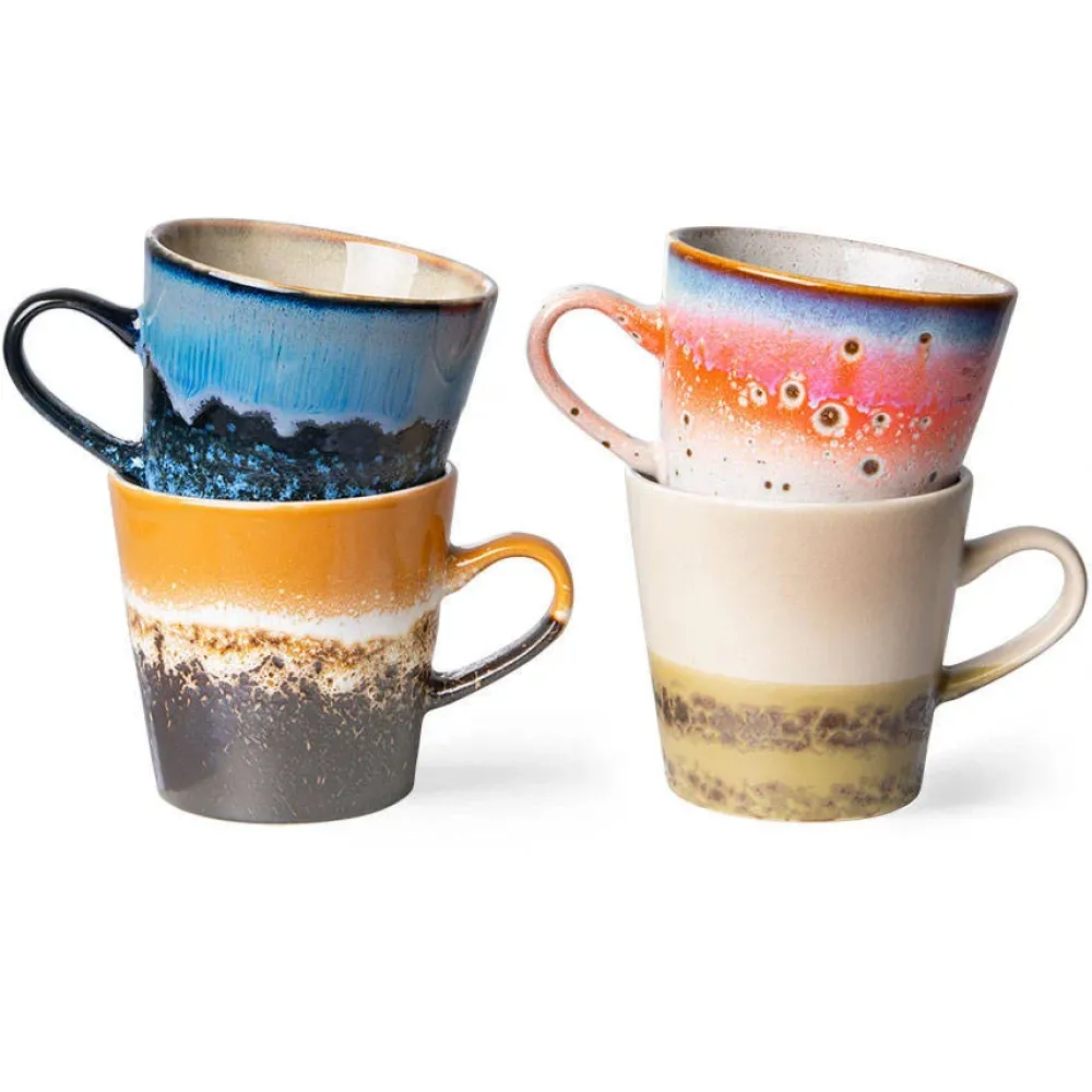 Flash Sale HKliving Americanokopje 70'S (O8,5 Cm) (260 Ml) (Set Van 4)
