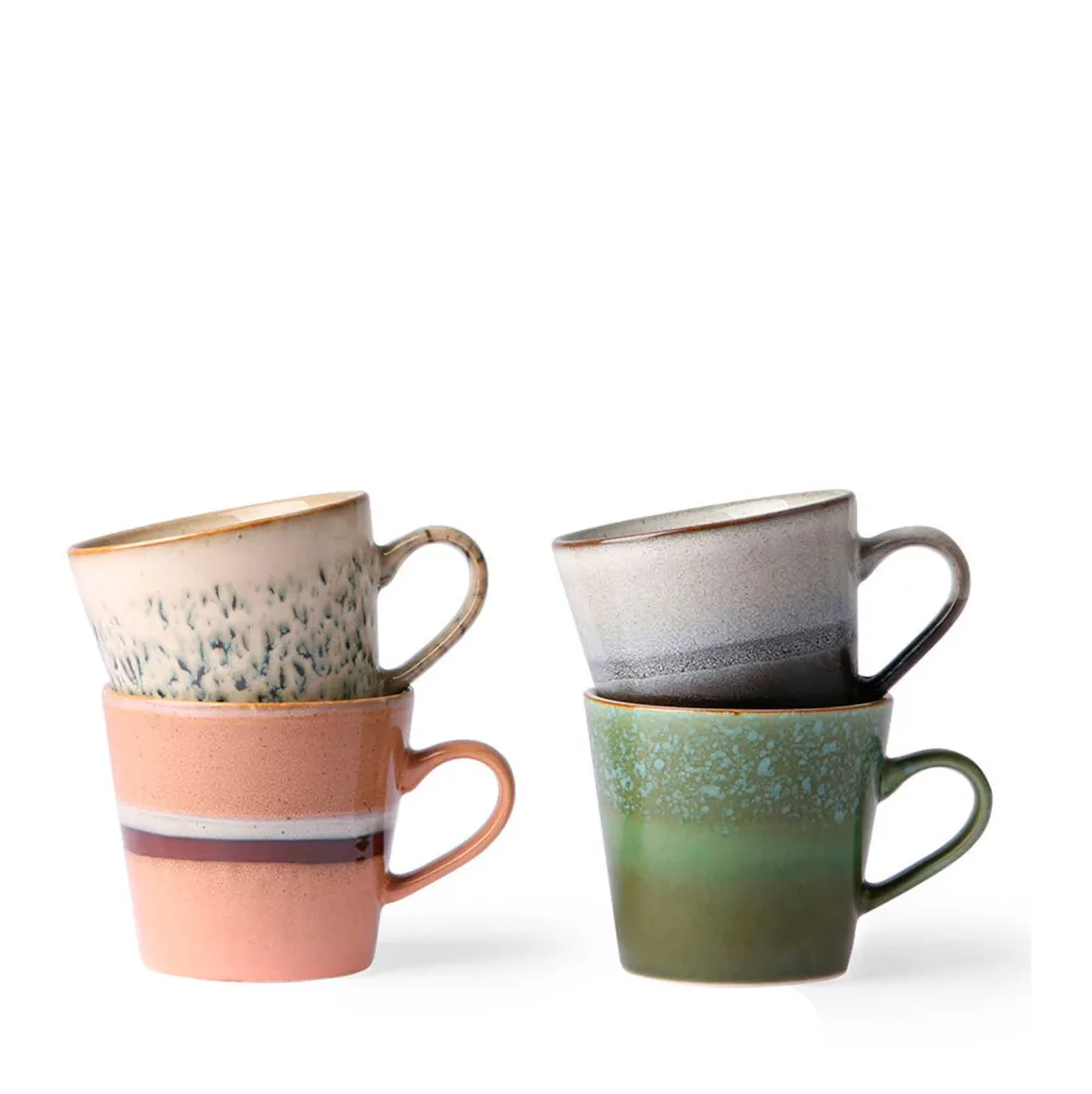 Discount HKliving Cappuccinomok 70'S (O8,5 Cm) (300 Ml) (Set Van 4)