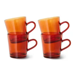 Online HKliving Koffieglas 70'S (O7,7 Cm) (200 Ml) (Set Van 4)