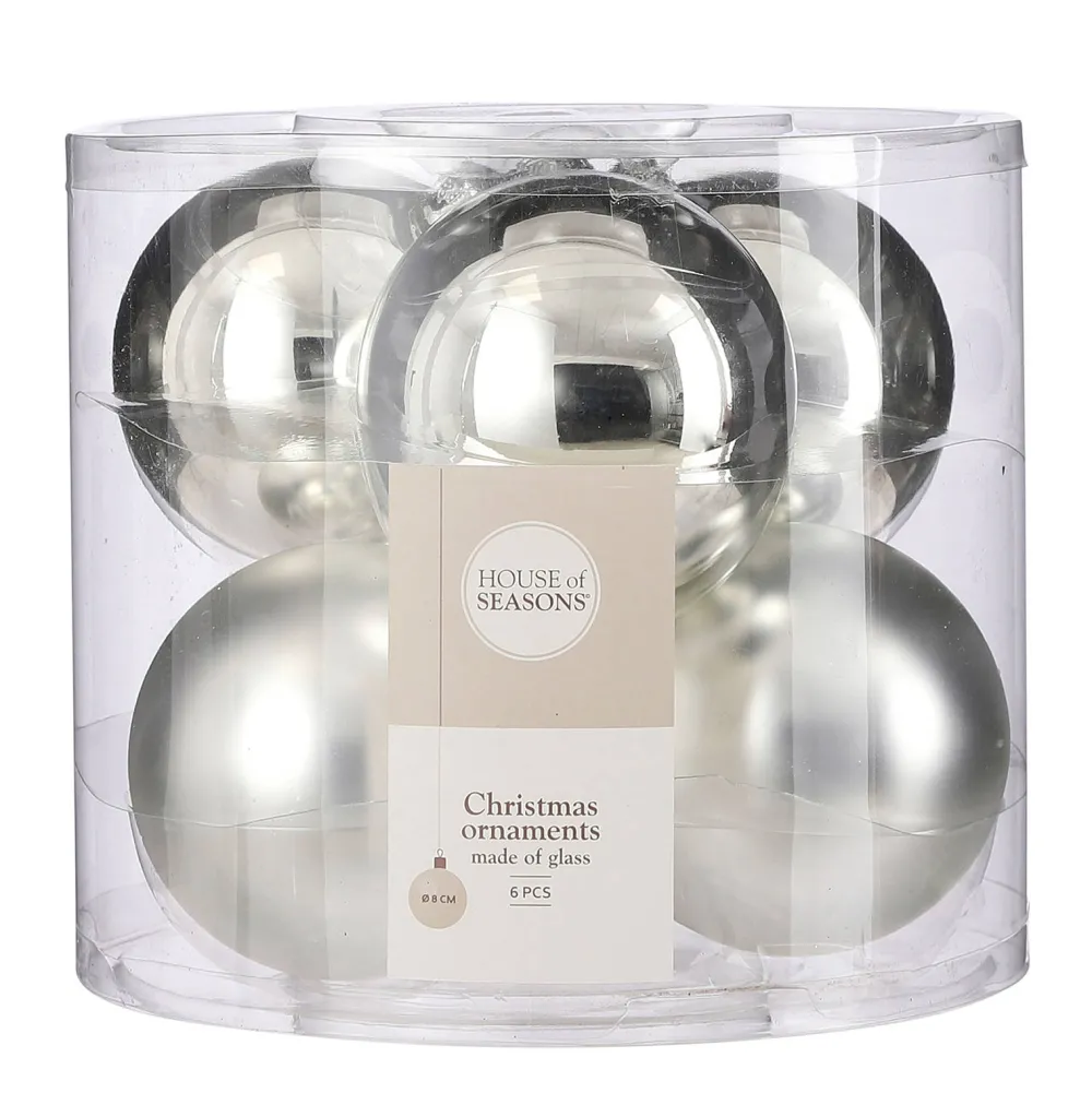Outlet House of Seasons Kerstbal (Set Van 6) (O8 Cm)