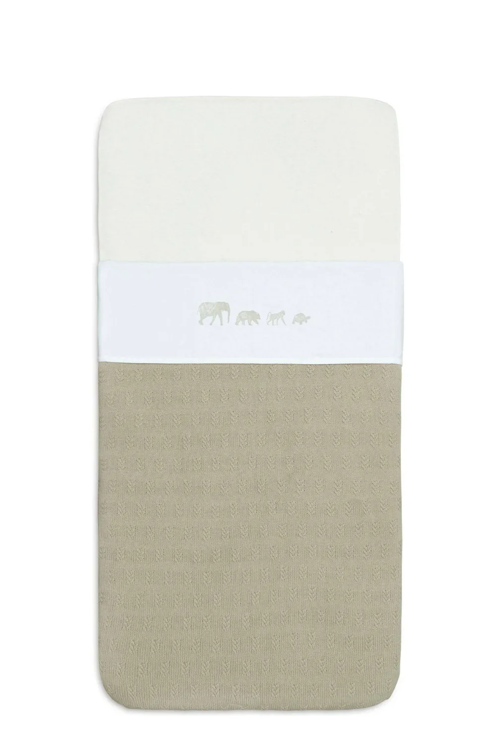 Store Jollein Baby Ledikantlaken 120X150Cm Animals - Olive Green