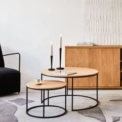 Flash Sale Kave Home Bijzettafel Rond (Set Van 2) Yoanna
