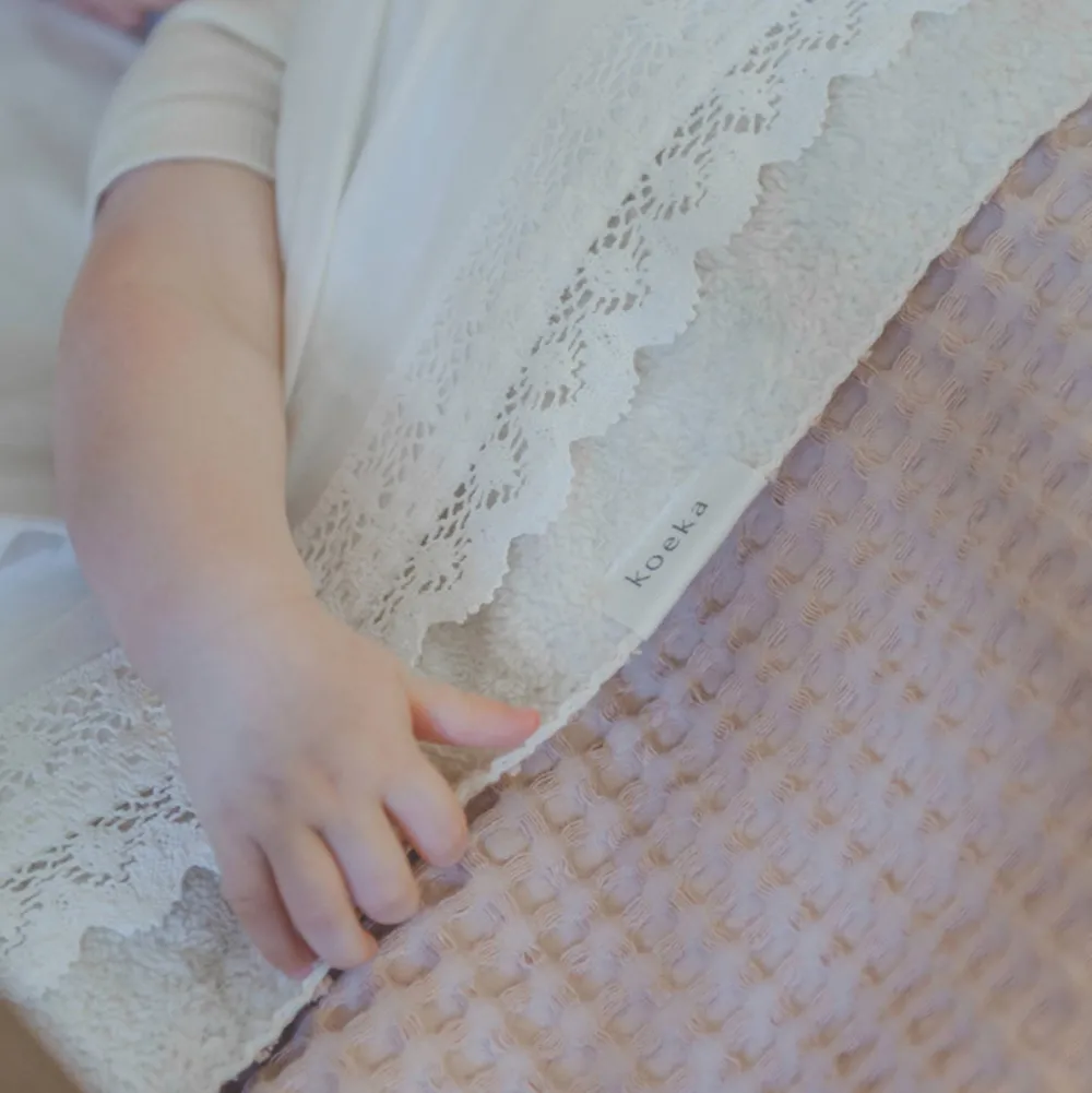 Clearance Koeka Crochet Baby Wieglaken 80X100 Cm Milky