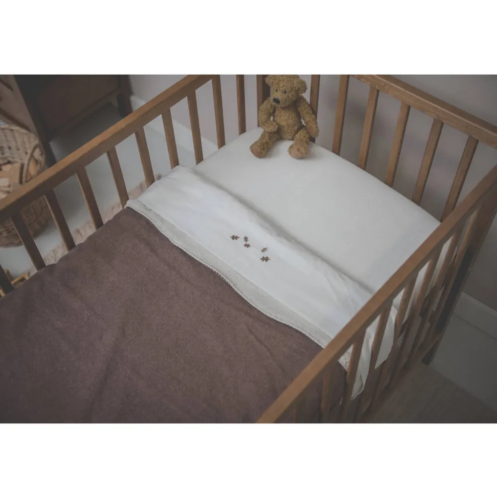Best Sale Koeka Falling Leaves Baby Ledikantlaken 110X140 Cm Wit