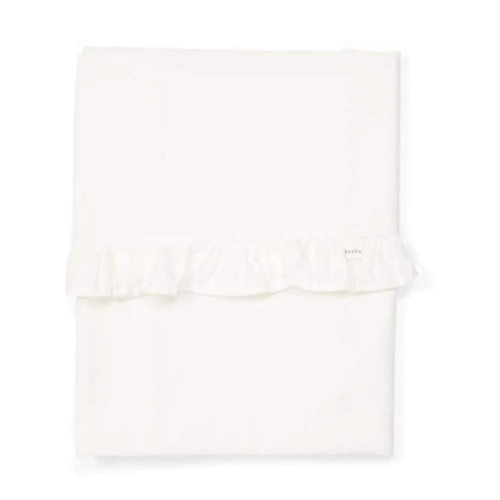 Flash Sale Koeka Ruffle Baby Wieglaken 80X100 Cm Warm White
