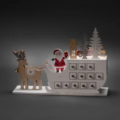 Discount Konstsmide Adventskalender Met Arreslee (Op Batterij Met Timer) (45X31,6 Cm) (3 Led)