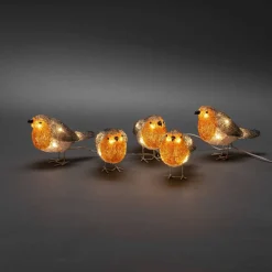 Flash Sale Konstsmide Kerstlichtsnoer Vogels (400 Cm) (5 Vogels) (40 Led) (Rood)