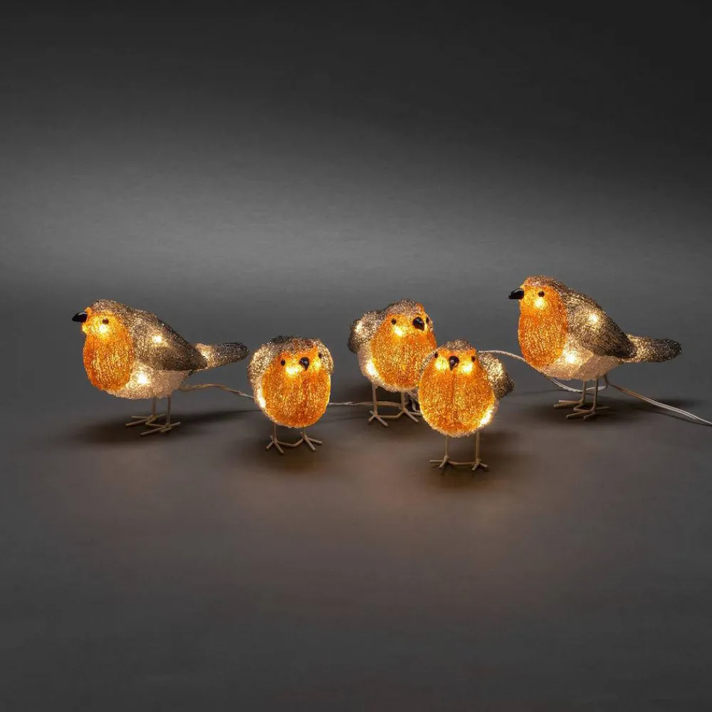 Flash Sale Konstsmide Kerstlichtsnoer Vogels (400 Cm) (5 Vogels) (40 Led) (Rood)